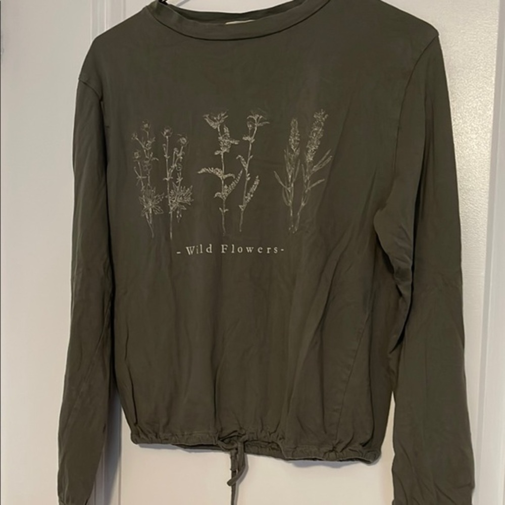 Wildflowers Olive Green Women's Top